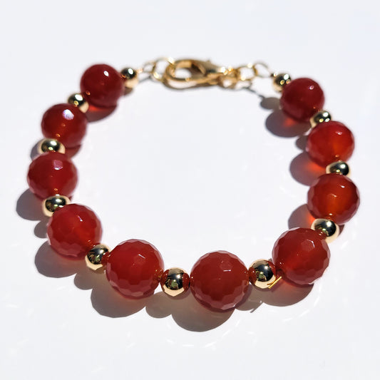 Carnelian Crystal Bracelet | Gold Filled Beads | Sacral Chakra