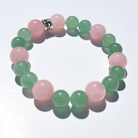 Rose Quartz & Green Aventurine Bracelet | Heart Chakra