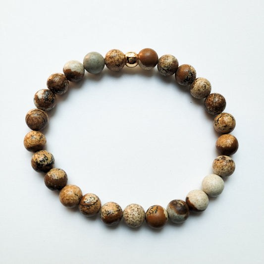 Picture Jasper Stone Bracelet | Root Chakra