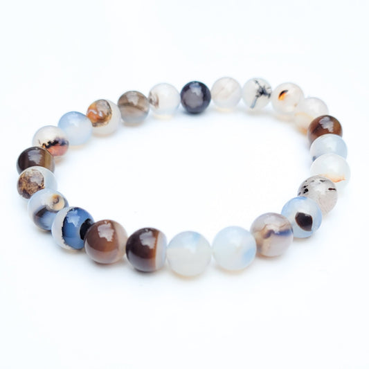 Flower Agate Stone Bracelet | Heart Chakra